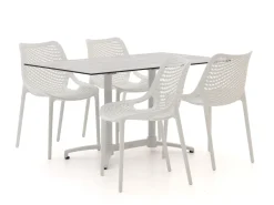 Forza Ripi/Canzo 140 cm Gartenmöbel-Set 5-teilig stapelbar klappbar