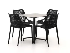 Forza Ripi/Canzo 80 cm Gartenmöbel-Set 5-teilig stapelbar klappbar