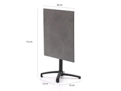 Forza Ripi/Canzo 80 cm Gartenmöbel-Set 5-teilig stapelbar klappbar