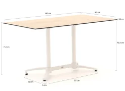 Forza Ripi/Canzo 140 cm Gartenmöbel-Set 5-teilig stapelbar klappbar