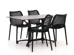 Forza Ripi/Canzo 140 cm Gartenmöbel-Set 5-teilig stapelbar klappbar