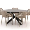 Forza Ripi/Fidenza ø 149 cm Gartenmöbel-Set 6-Teilig Stapelbar