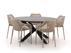 Forza Ripi/Fidenza ø 149 cm Gartenmöbel-Set 6-Teilig Stapelbar
