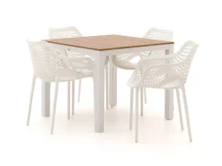 Forza Ripi/Fidenza 90 cm Gartenmöbel-Set 5-Teilig Stapelbar