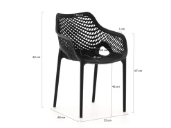 Forza Ripi/Fidenza 220 cm oval Gartenmöbel-Set 7-teilig stapelbar