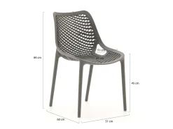 Forza Ripi/Sestino 90 cm Gartenmöbel-Set 5-Teilig Stapelbar