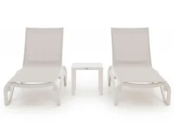 Forza Russi Gartenliegen-Set 3-teilig stapelbar verstellbar