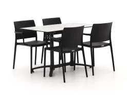 Forza Sile/Canzo 120 cm Gartenmöbel-Set 5-teilig stapelbar klappbar