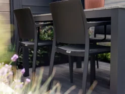 Forza Sile/Canzo 120 cm Gartenmöbel-Set 5-teilig stapelbar klappbar
