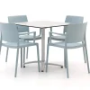 Forza Sile/Canzo 80 cm Gartenmöbel-Set 5-teilig stapelbar klappbar