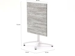 Forza Sile/Canzo 80 cm Gartenmöbel-Set 5-teilig stapelbar klappbar