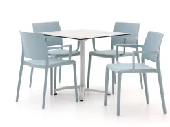Forza Sile/Canzo 80 cm Gartenmöbel-Set 5-teilig stapelbar klappbar