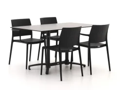 Forza Sile/Canzo 140 cm Gartenmöbel-Set 5-teilig stapelbar klappbar