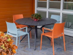 Forza Sile/Canzo ø 80 cm Gartenmöbel-Set 5-teilig stapelbar klappbar