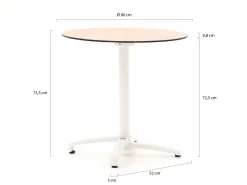 Forza Sile/Canzo ø 80 cm Gartenmöbel-Set 5-teilig stapelbar klappbar