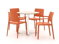 Forza Sile/Canzo ø 80 cm Gartenmöbel-Set 5-teilig stapelbar klappbar