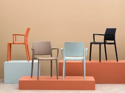 Forza Sile/Fidenza 90 cm Gartenmöbel-Set 5-teilig stapelbar