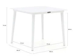 Forza Sile/Sora 90 cm Gartenmöbel-Set 5-teilig stapelbar