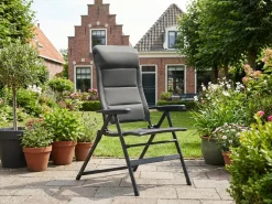 Forza Tione Gartenstuhl Hochlehner mit Gartenhocker