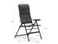 Forza Tione Gartenstuhl Hochlehner mit Gartenhocker