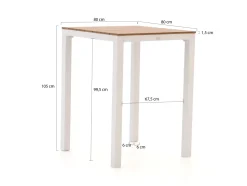 Forza Vico/Fidenza 80 cm Gartenbar-Set 3-teilig