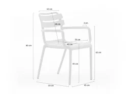 Forza Vico/Fidenza 220 cm Gartenmöbel-Set 7-teilig stapelbar
