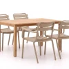 Forza Vico/Liverpool 145 cm Gartenmöbel-Set 5-teilig stapelbar