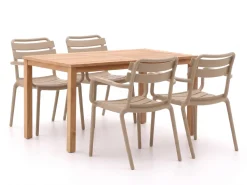 Forza Vico/Liverpool 145 cm Gartenmöbel-Set 5-teilig stapelbar
