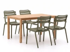 Forza Vico/Liverpool 145 cm Gartenmöbel-Set 5-teilig stapelbar