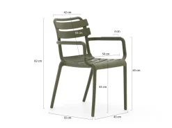Forza Vico/Liverpool 145 cm Gartenmöbel-Set 5-teilig stapelbar