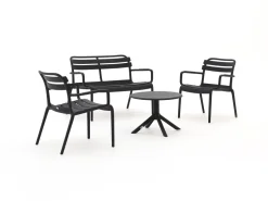 Forza Vico/Rieti ø 60 cm Sessel-Sofa Lounge-Set 4-teilig