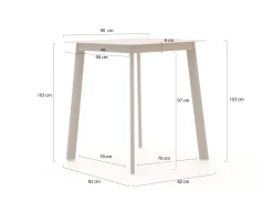 Forza Vico/Savio 90 cm Gartenbar-Set 3-teilig