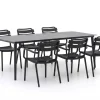 Forza Vico/Sora 220 cm Gartenmöbel-Set 7-teilig stapelbar