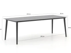 Forza Vico/Sora 220 cm Gartenmöbel-Set 7-teilig stapelbar