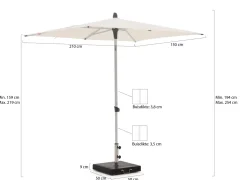 Glatz Alu-Smart Sonnenschirm 210x150 cm