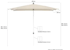 Glatz Alu-Smart Sonnenschirm 240x240 cm