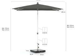 Glatz Alu-Smart Sonnenschirm 200x200 cm