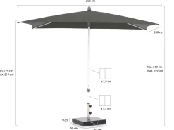 Glatz Alu-Smart Sonnenschirm 250x200 cm