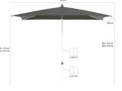 Glatz Alu-Smart Sonnenschirm 250x200 cm