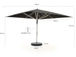 Glatz Fortello LED Sonnenschirm 400x400 cm