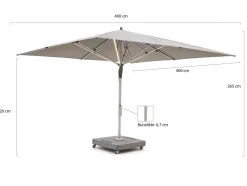 Glatz Fortello LED Sonnenschirm 400x400 cm