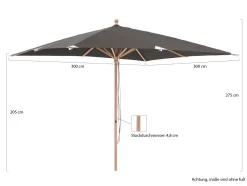 Glatz Piazzino Sonnenschirm 300x300 cm