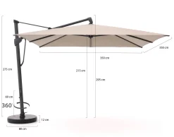 Glatz Sombrano S+ Easy Ampelschirm 350x350 cm