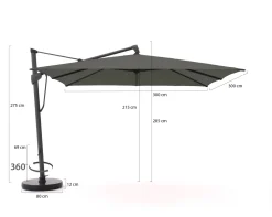 Glatz Sombrano S+ Easy Ampelschirm 300x300 cm