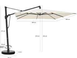 Glatz Sombrano S+ Easy Ampelschirm 400x300 cm