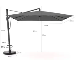 Glatz Sombrano S+ Easy Ampelschirm 350x350 cm