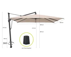 Glatz Sombrano S+ Easy Ampelschirm 300x300 cm