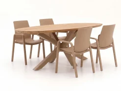 Hartman Flow/San Sebastian 200cm dining tuinset 5-delig stapelbaar