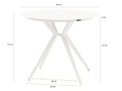 Hartman Le Soleil Element/Sora ø 90 cm Gartenmöbel-Set 5-teilig
