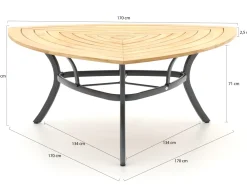 Hartman Raffaelo/Triangular 170 cm Gartenmöbel-Set 7-teilig stapelbar